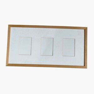 Wooden mated Triple Photo Frame 21 x 11 Photos 3x5 Natural Finish Wood NO Glass